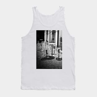 Pavia. Cafe at Night. Black and White. 2010 Tank Top